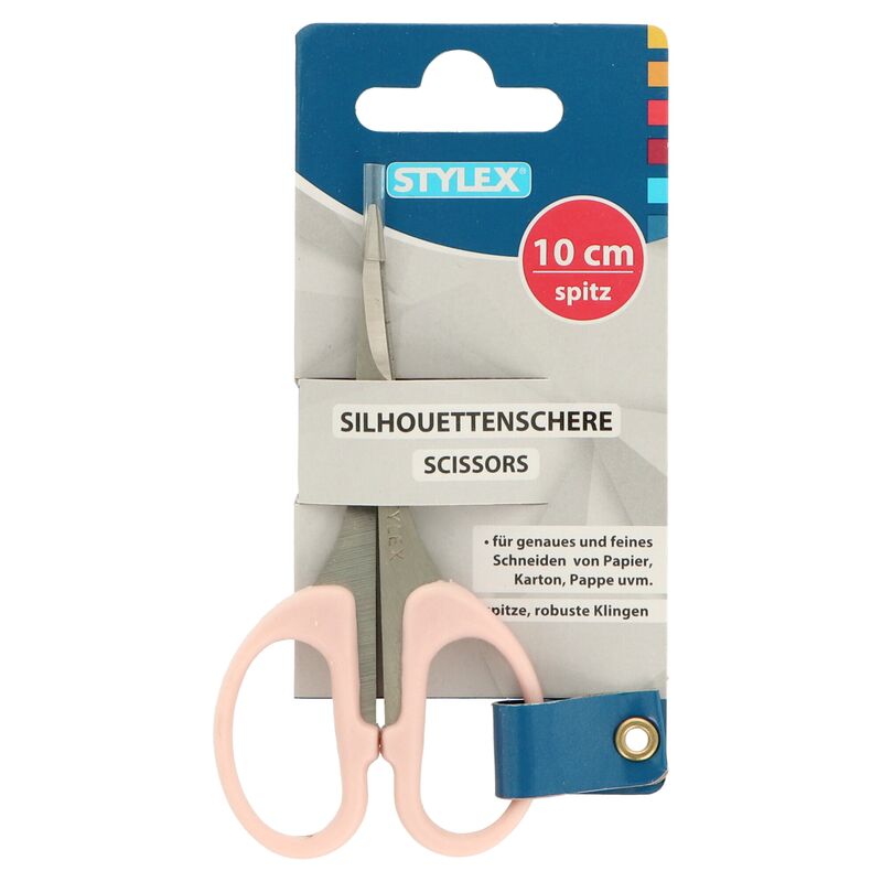 Úzke nožnice na detailné strihanie 10cm ružové