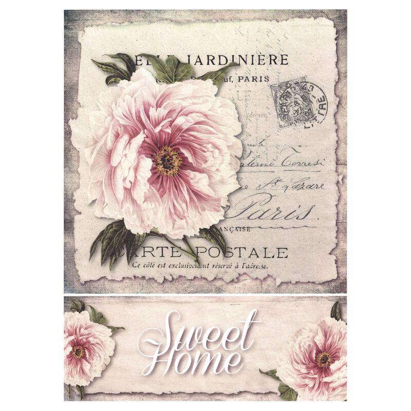 Vintage kvety sweet home A4