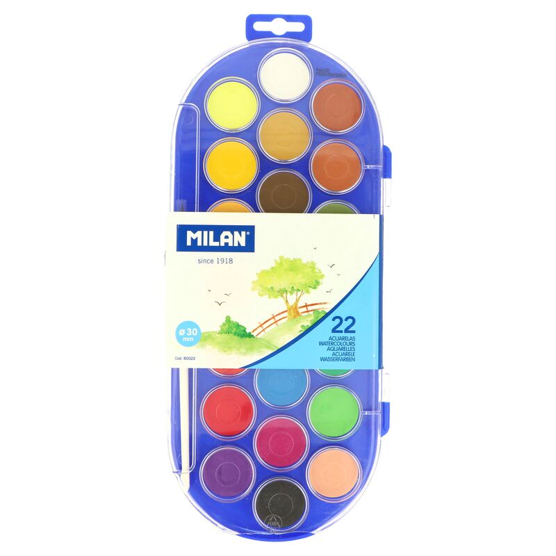 Vodové farby MILAN 22 x 30mm so štetcom