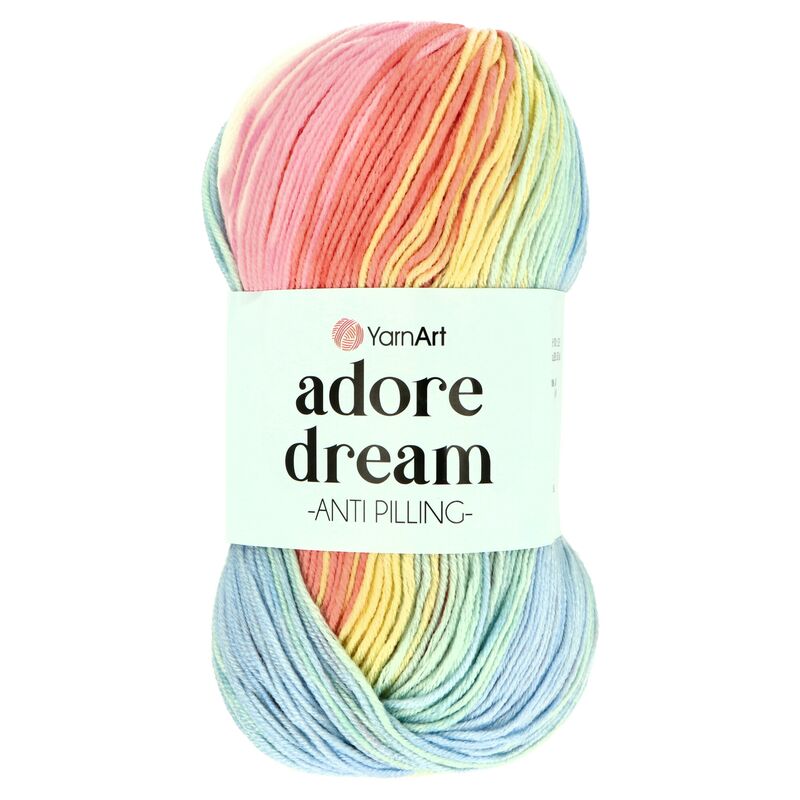 YarnArt Adore Uni - 5 Gomitoli Di Lana Turca Antipelucchi, 100% Poliacrilico, Colore Blu Marino 350, 280m/100g