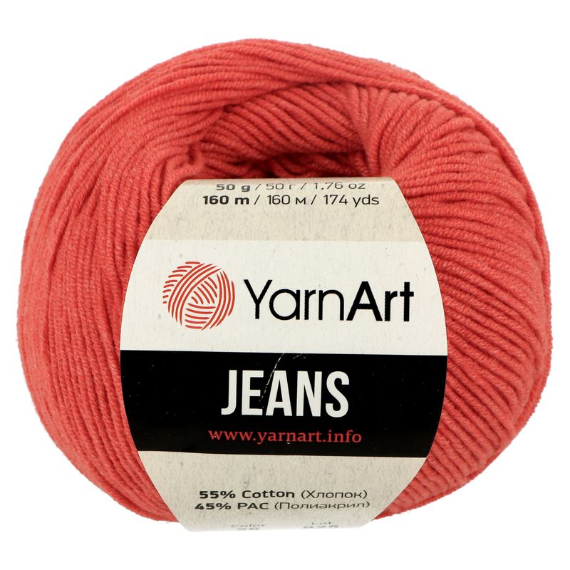 YarnArt Jeans 26 oranžovo červená