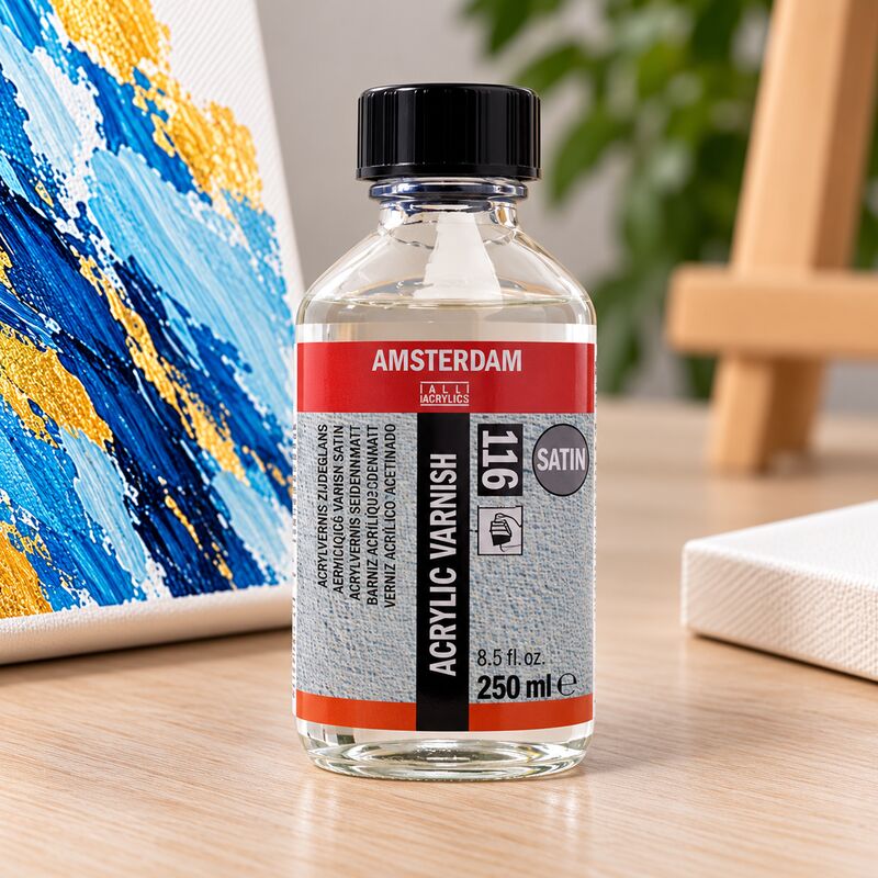 Záverečný saténový lak Amsterdam 250 ml - akrylové a olejové maľby