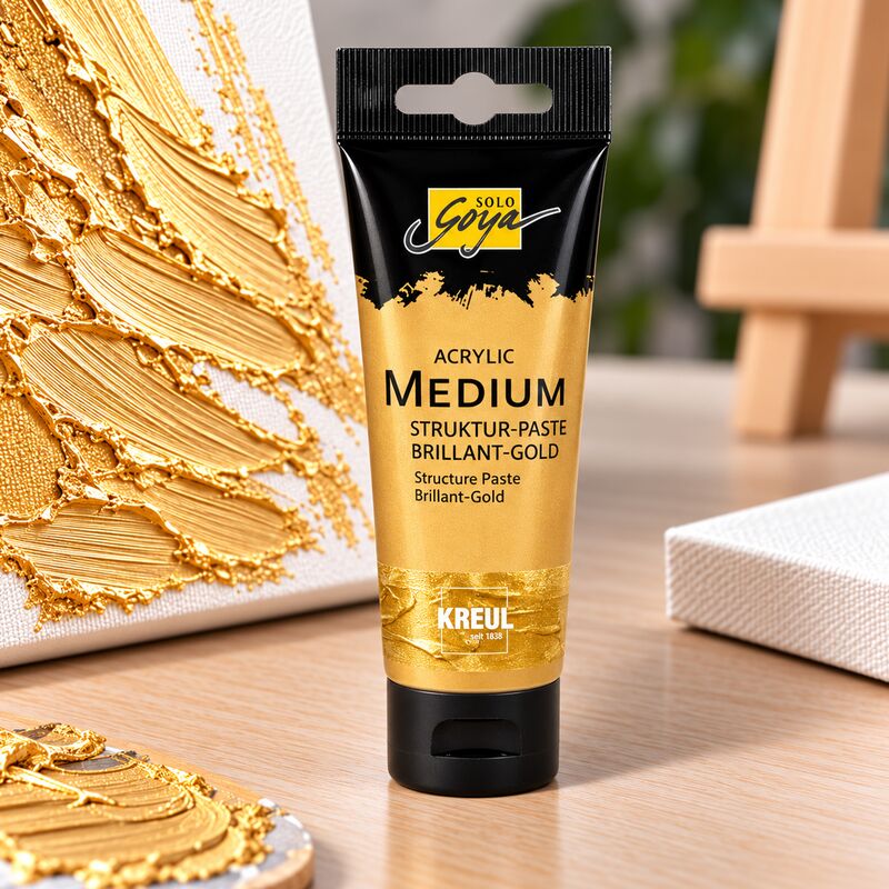 Zlatá štruktúrovacia pasta SOLO GOYA Brilliant Gold 100 ml – 3D efekty a reliéf
