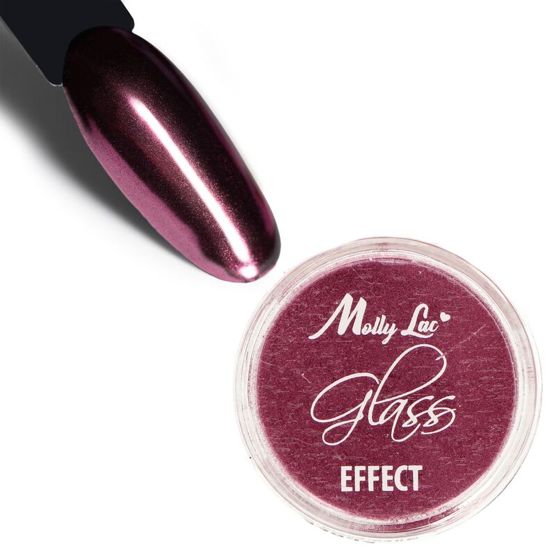 Zrkadlový aurora prášok MollyLac Glass Effect Deep Pink Nr.4