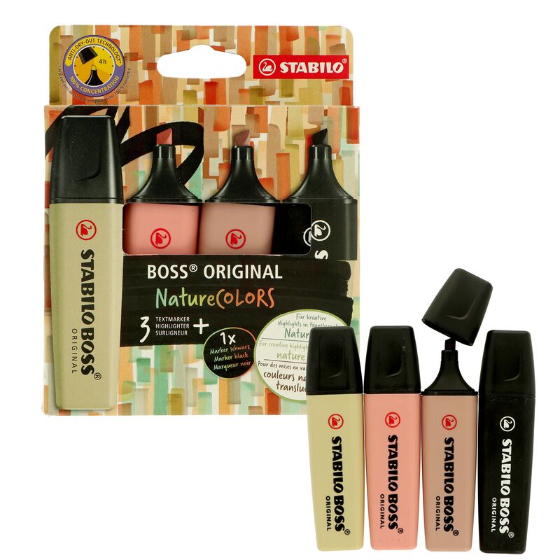 Zvýrazňovače Stabilo Boss Original Nature Colors 4ks